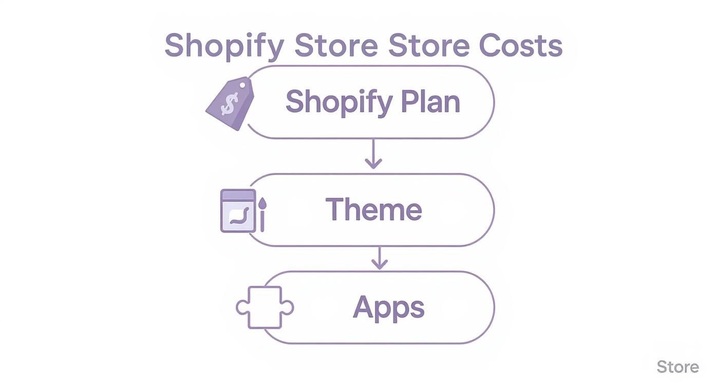Infographic about how much is a shopify store