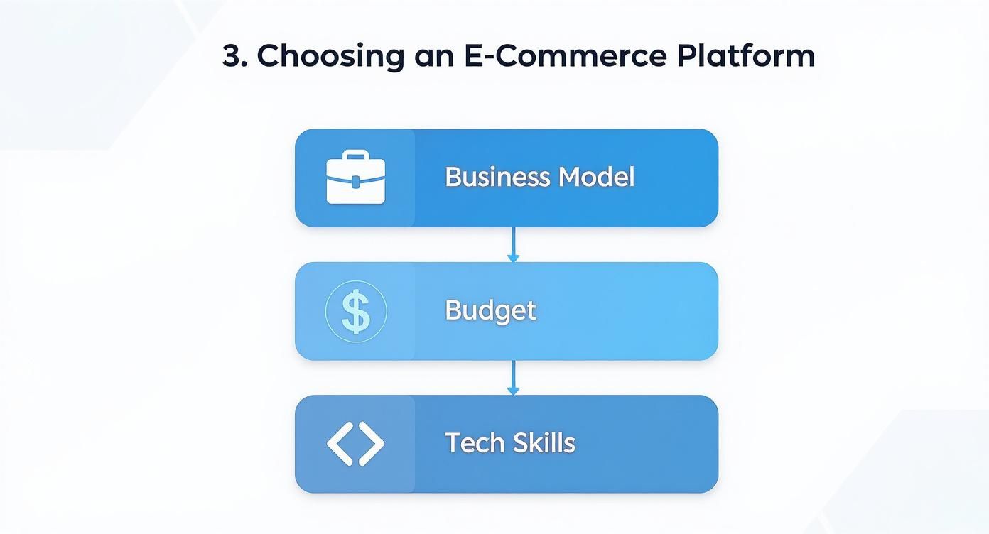 Infographic about how to choose ecommerce platform