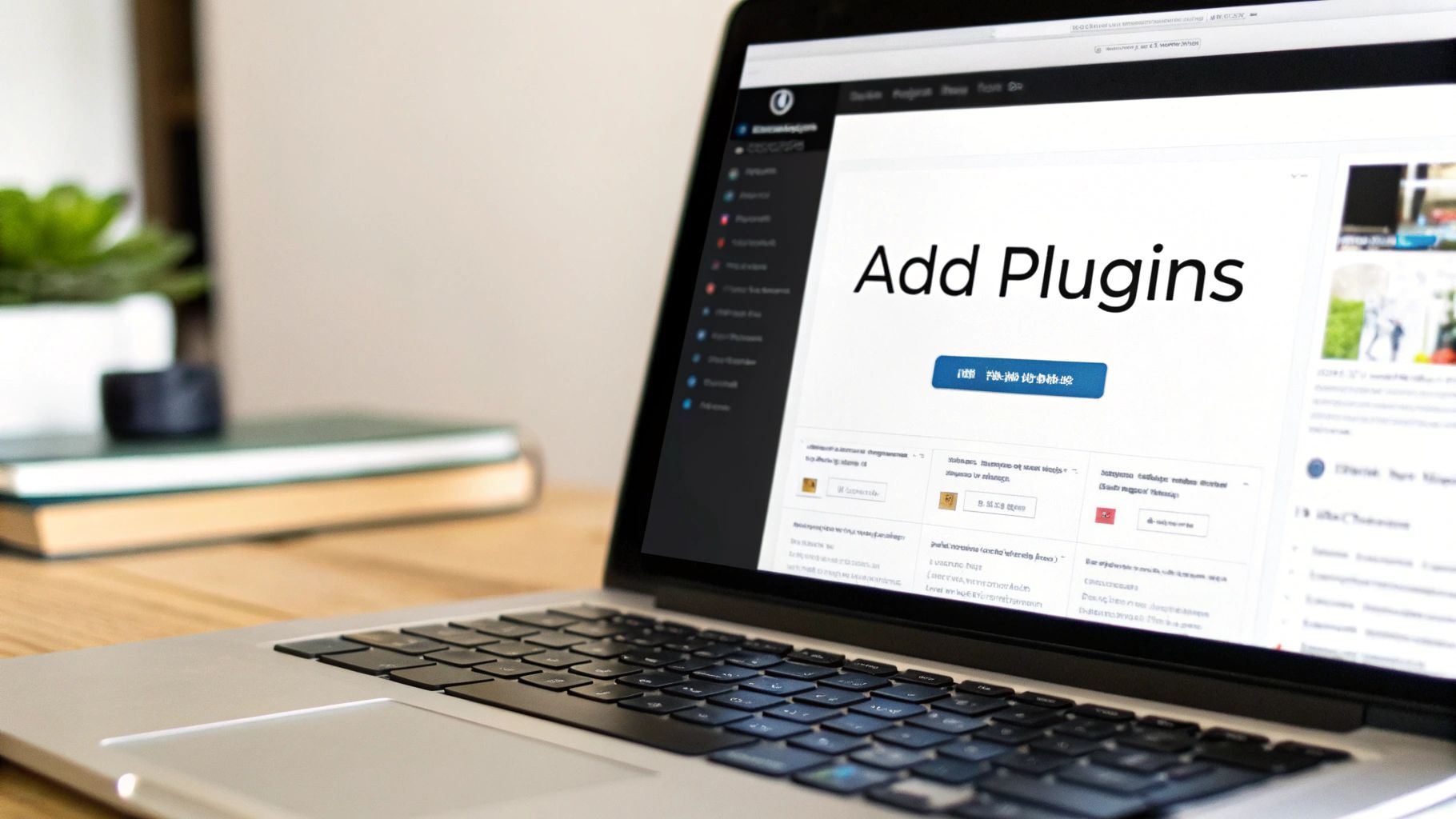 A visual representation of WordPress plugins as building blocks being added to a website structure.