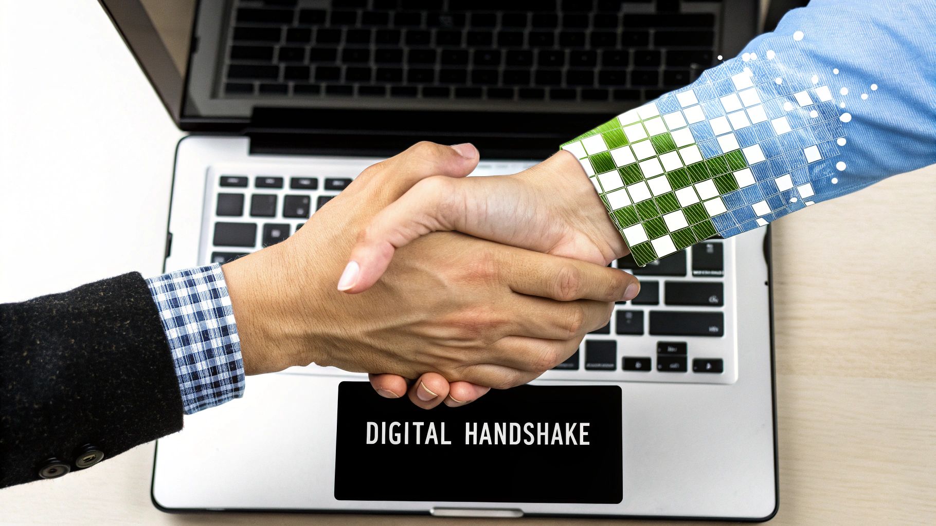 A person managing multiple social media and review icons on a digital screen, symbolizing online reputation management.