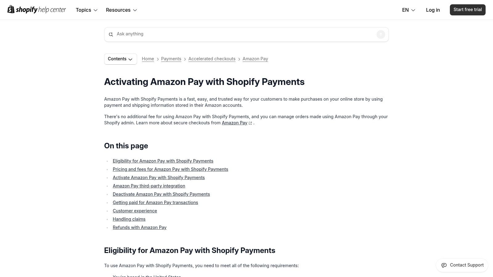 Amazon Pay (with Shopify Payments)