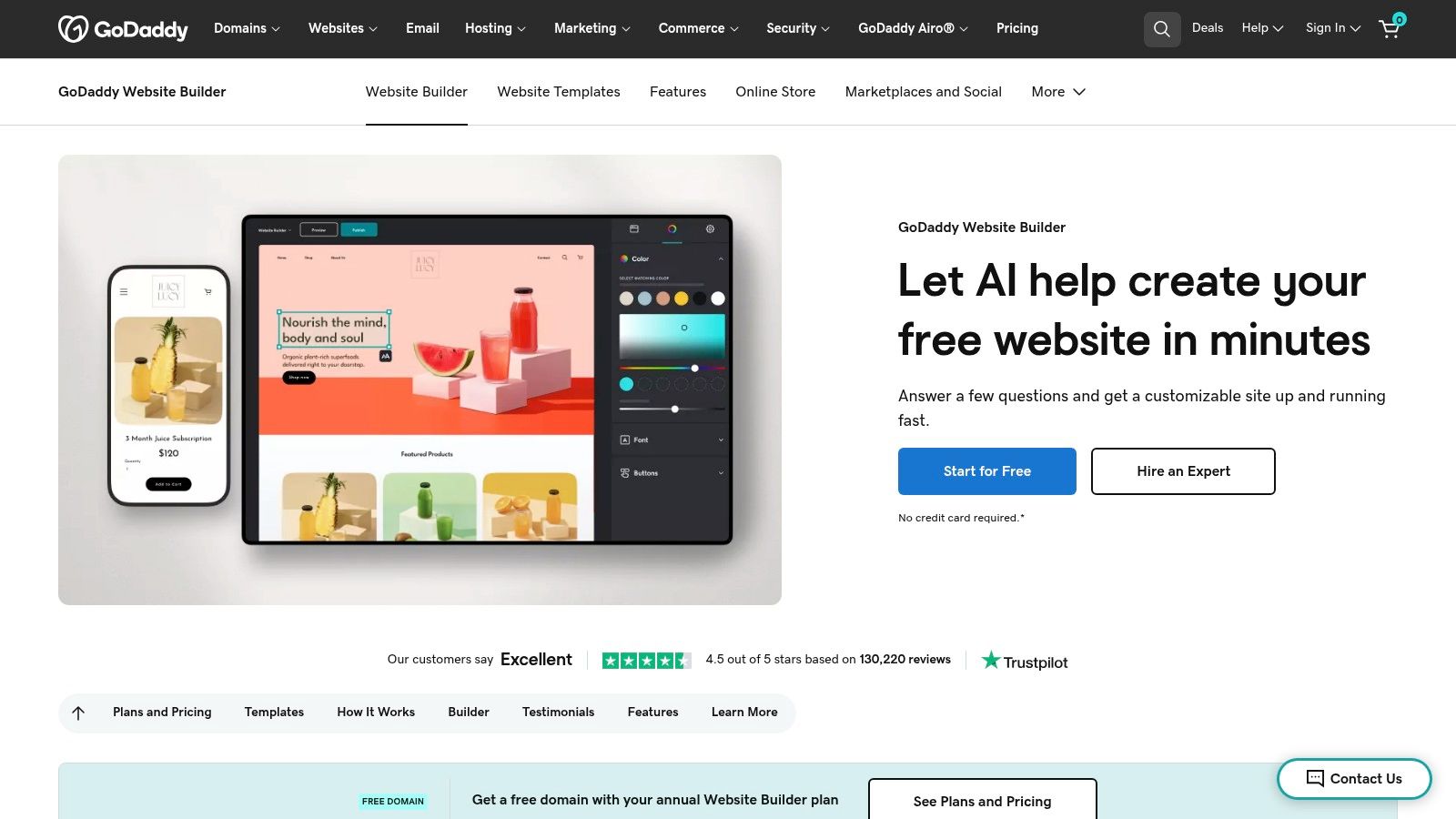 GoDaddy Websites + Marketing (Website Builder)