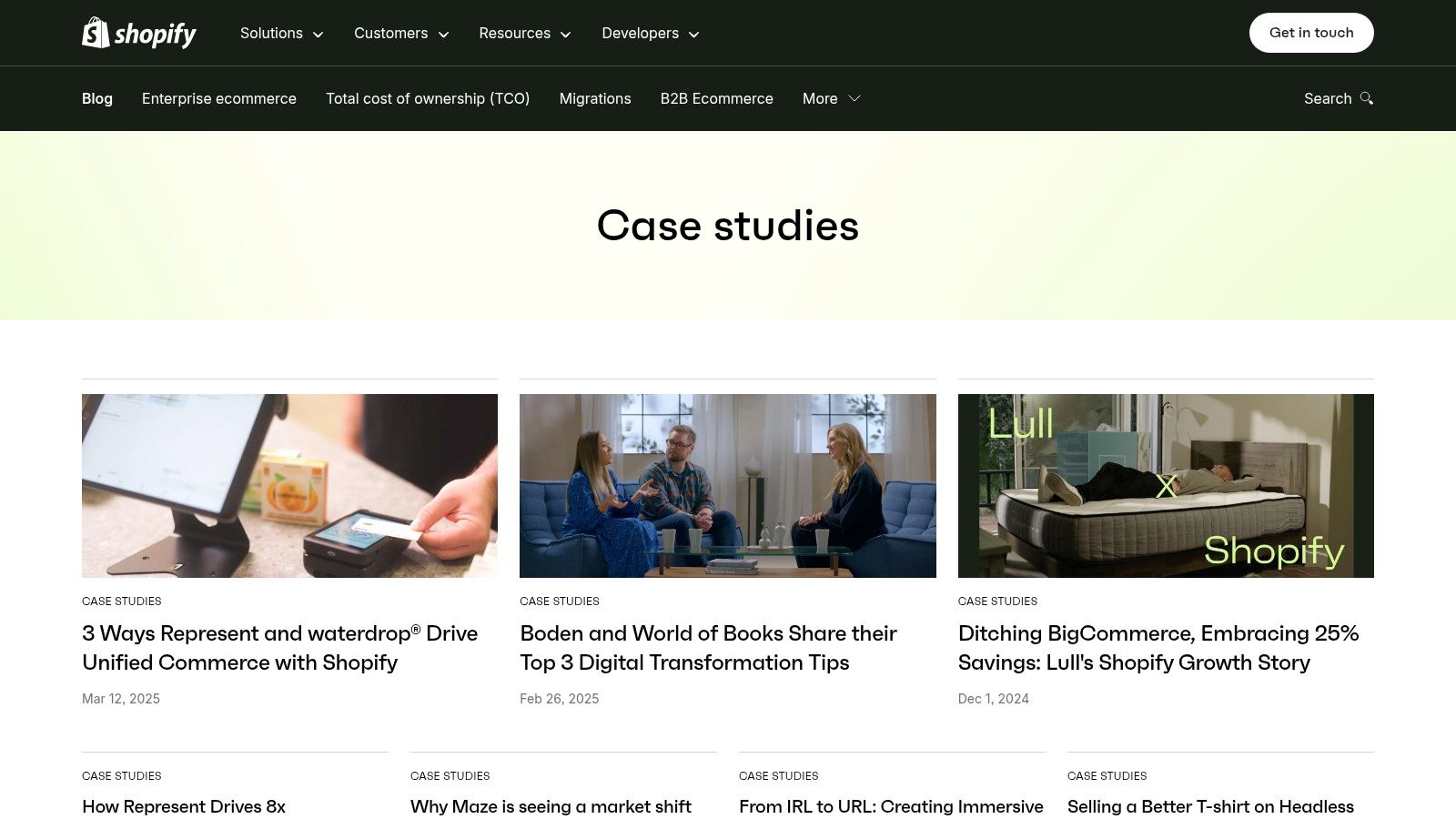 Shopify Enterprise (Shopify Plus) Case Studies Hub