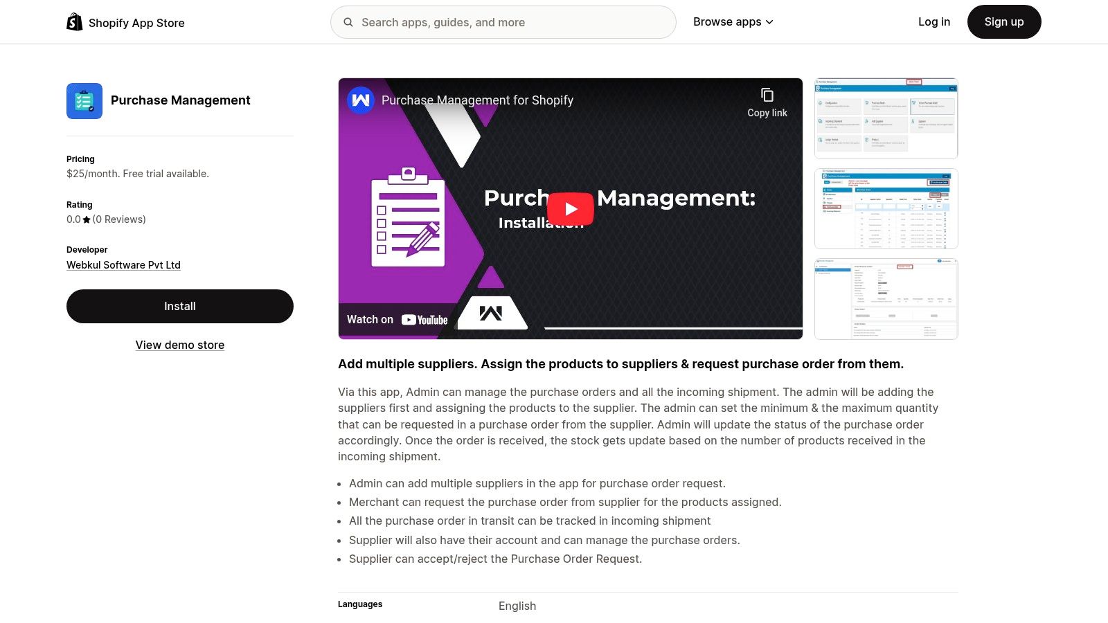 Purchase Management by Webkul