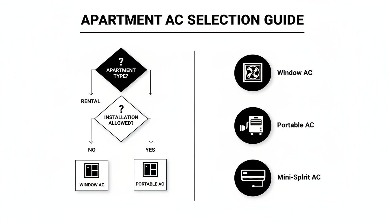 Infographic about air conditioners for apartments