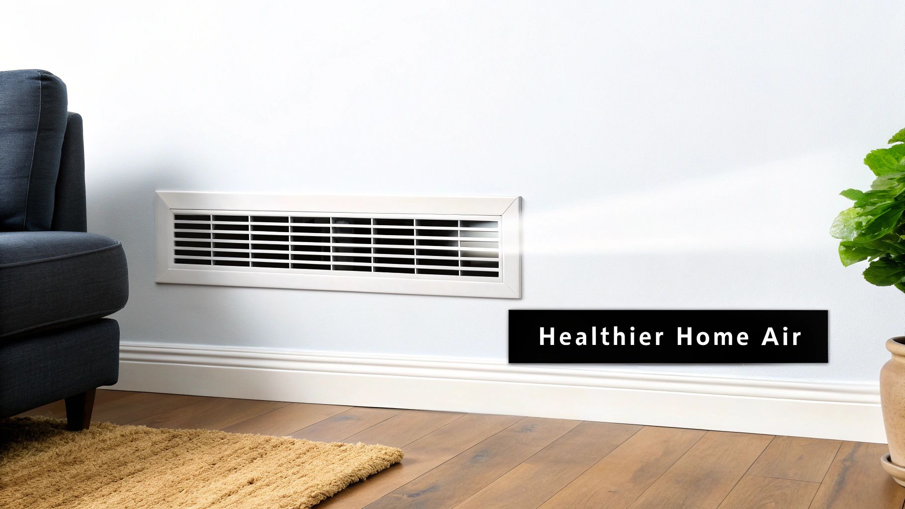 A professional technician cleaning an air duct with specialized equipment, showing dust being extracted.