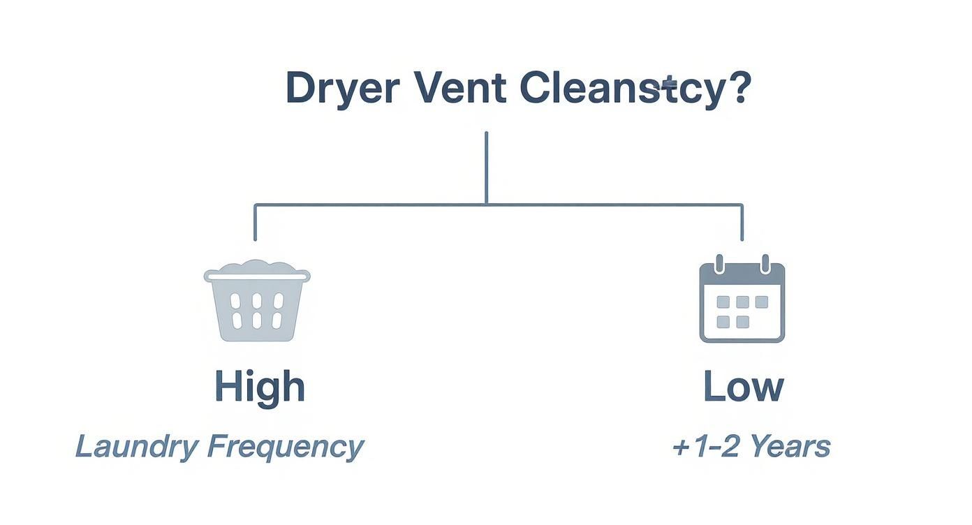 Infographic about how often should dryer vents be cleaned