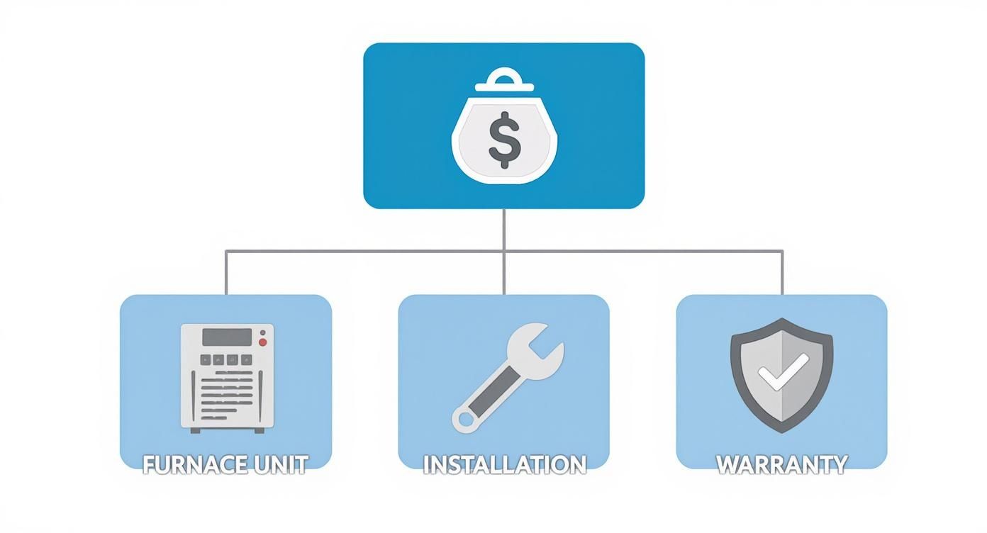 Infographic about new furnace costs ontario