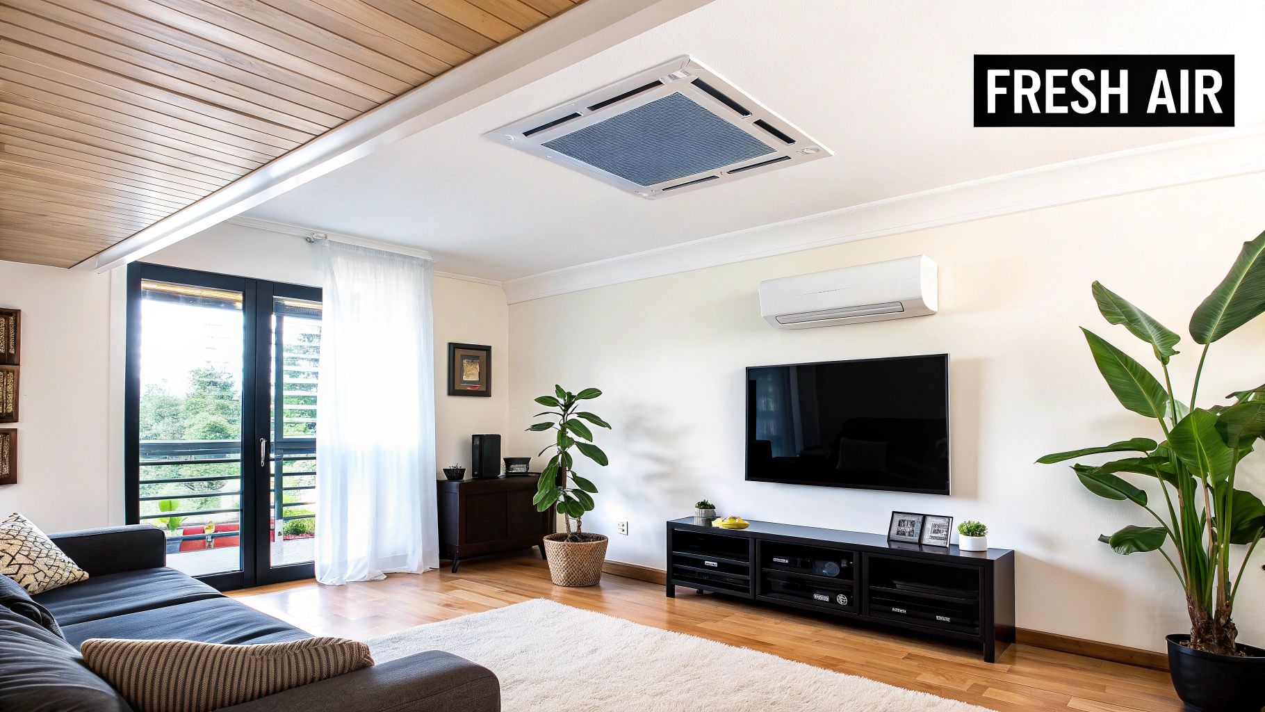 A professional technician cleaning a home's HVAC air duct with a specialized rotary brush and vacuum system.