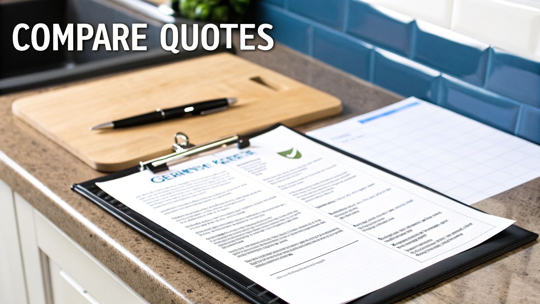 Magnifying glass examining a printed quote for duct cleaning services