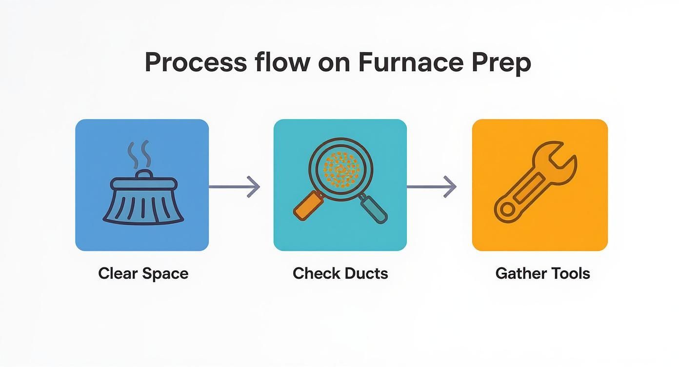 Infographic about installation of furnace