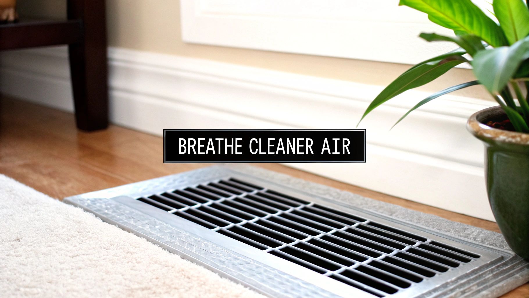 A professional technician cleaning a home's air duct system with specialized equipment.