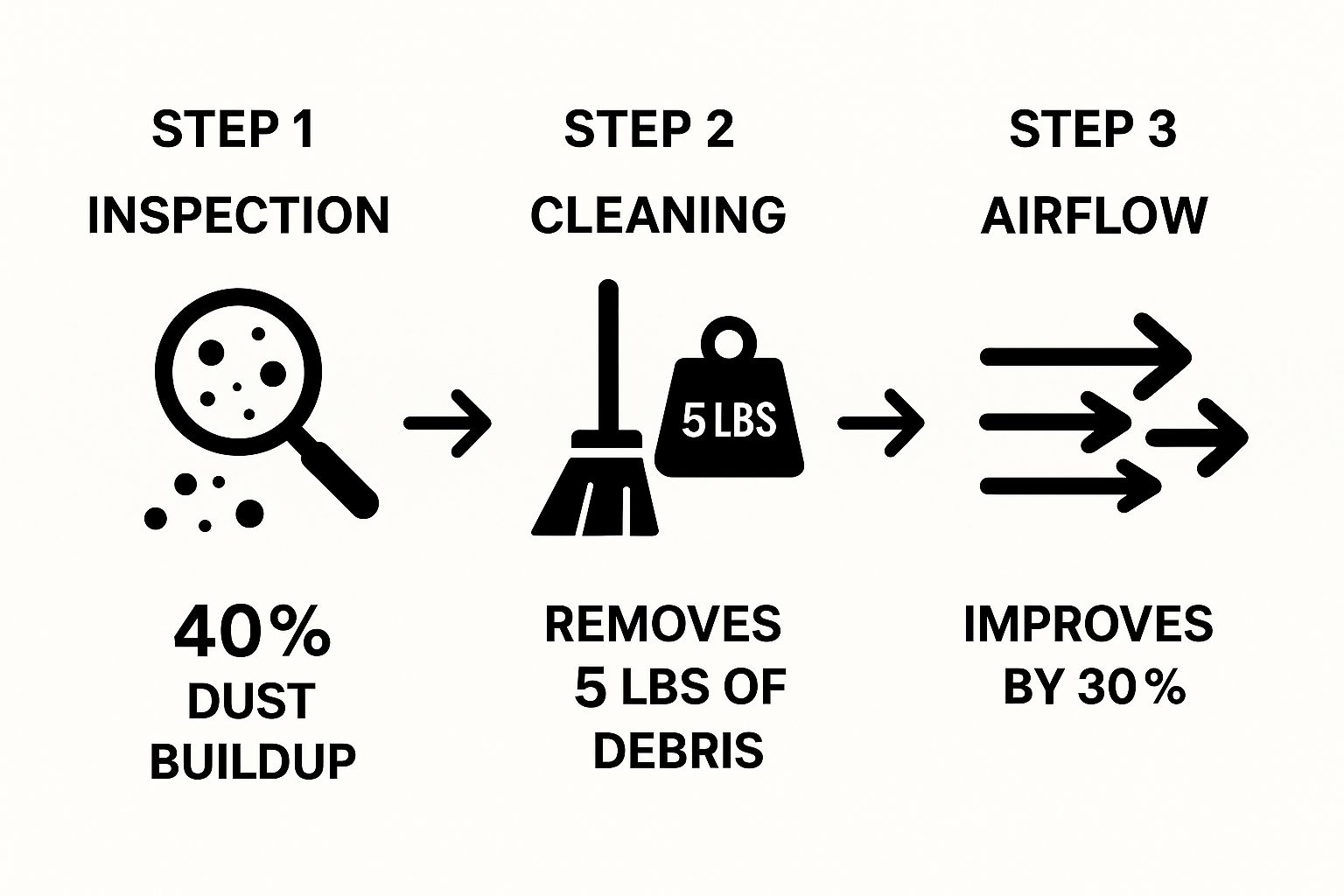 Infographic about duct cleaning before and after