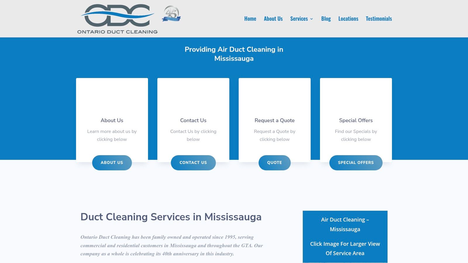 Ontario Duct Cleaning – Mississauga