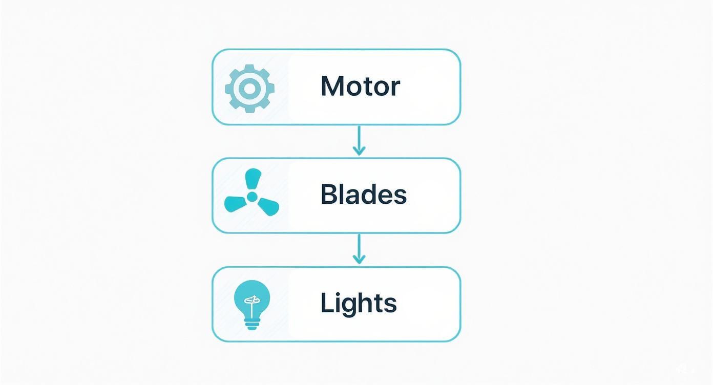 Infographic about crystal ceiling fans with lights