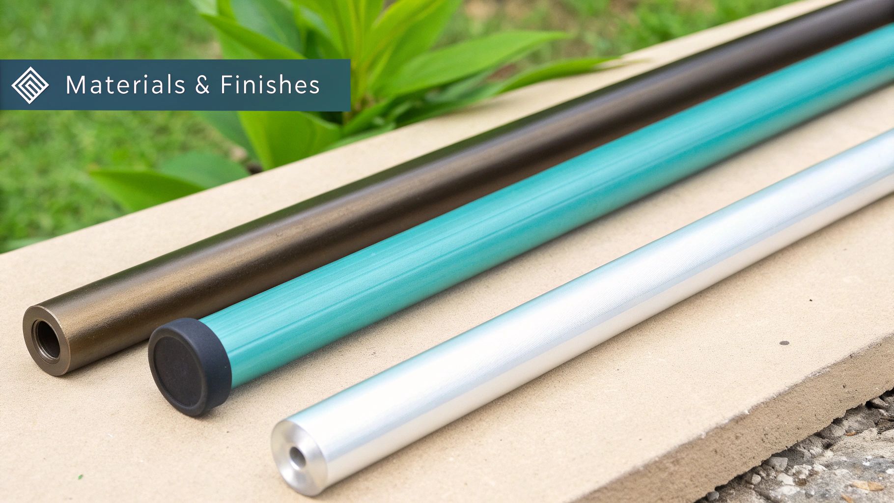 Close-up of a stylish ceiling fan with a matching downrod.