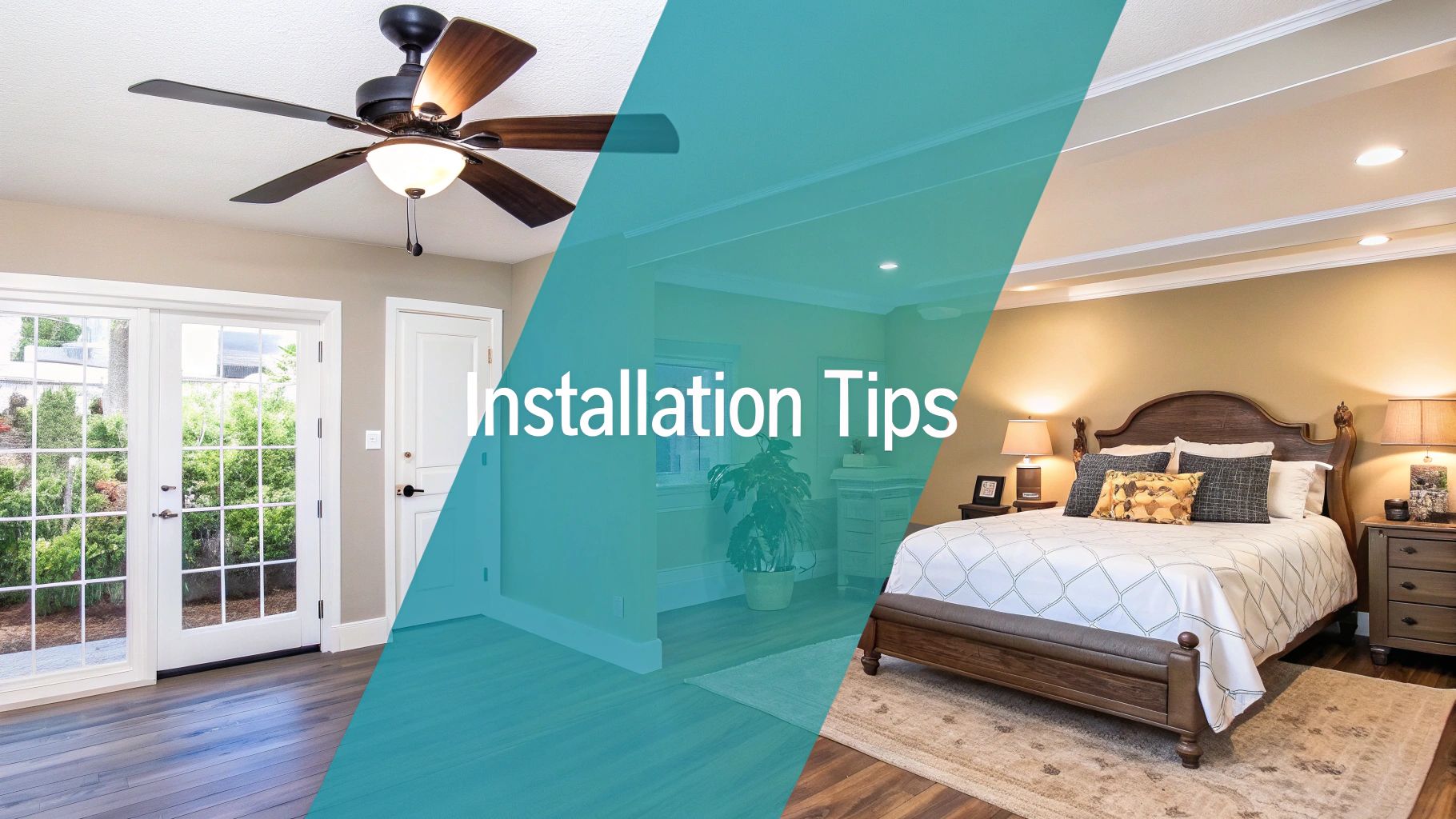 A high, vaulted ceiling with a large ceiling fan hanging from a long downrod.