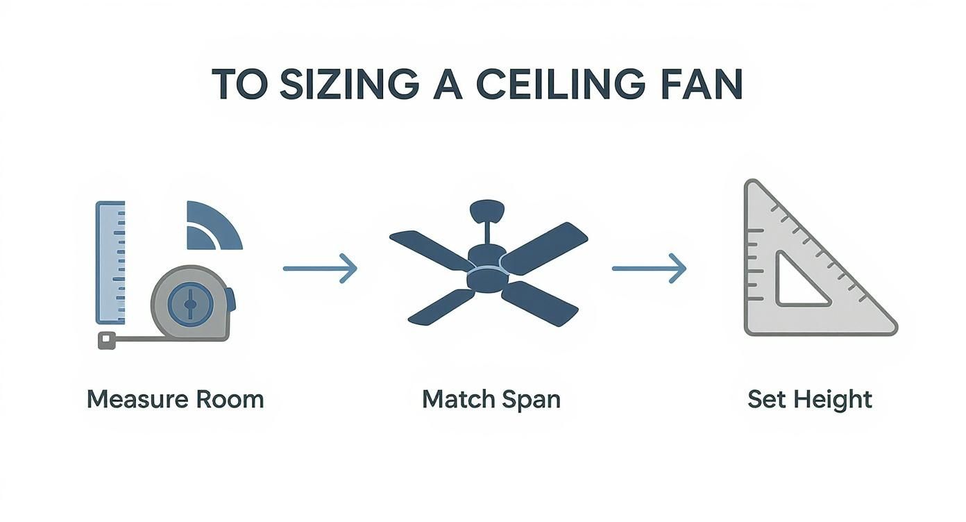 Infographic about best ceiling fans for living room