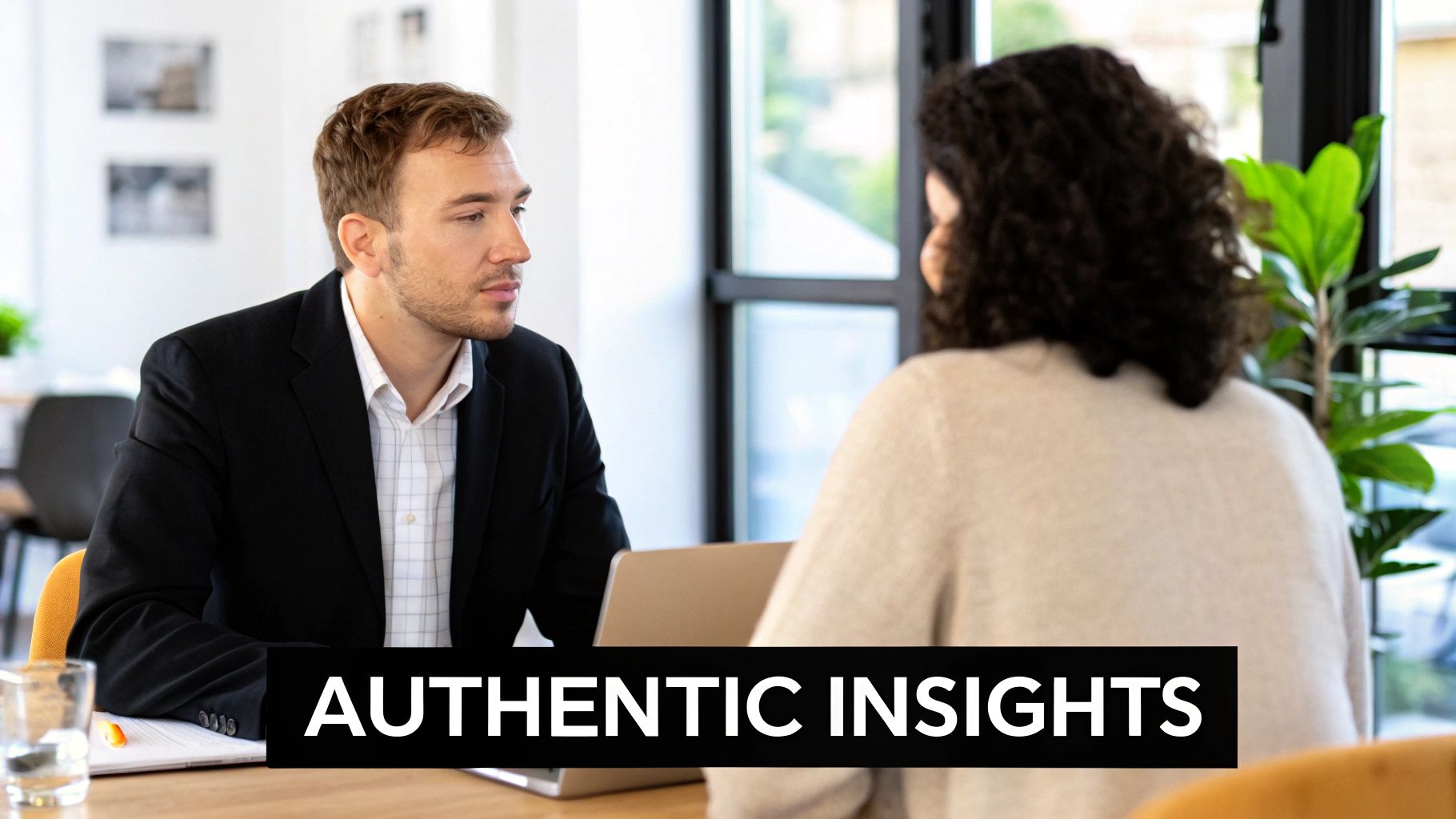 A person using sticky notes on a glass wall, organizing ideas and finding patterns, which is a great metaphor for analyzing buyer persona data.