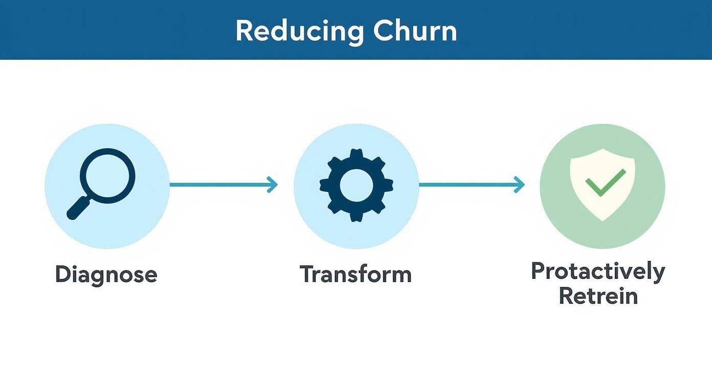 Infographic about how to reduce customer churn