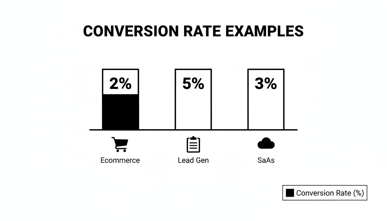 Infographic about what is a good conversion rate