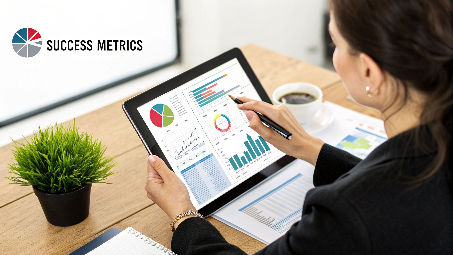 A dashboard displaying various customer success metrics and KPIs.
