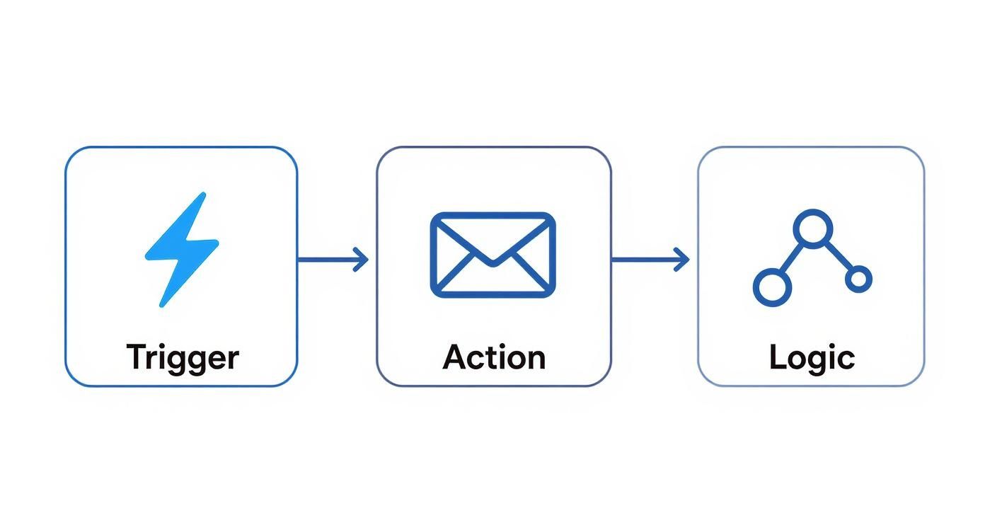 Infographic about marketing automation workflows