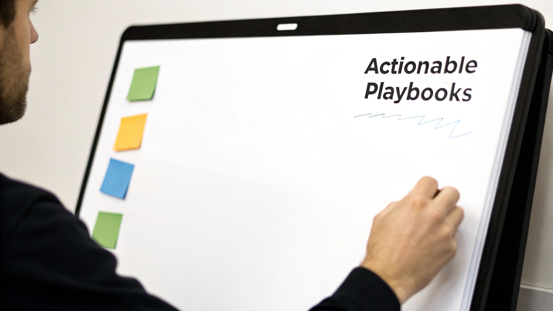 A person at a desk looking at a computer screen with charts and graphs, representing the analysis of intent data for actionable insights.