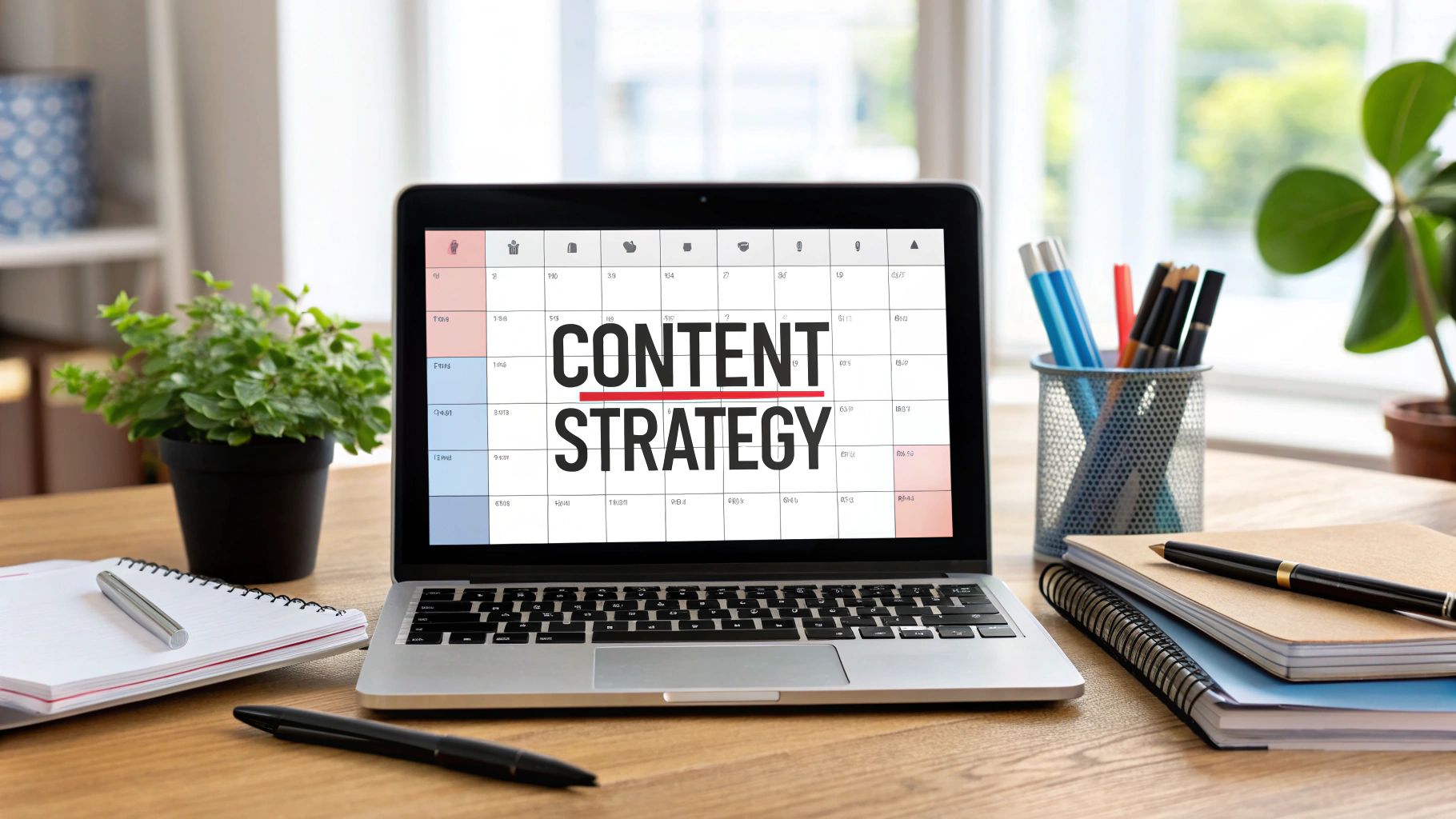 A diagram showing interconnected components of a marketing strategy, representing a cohesive demand generation plan.