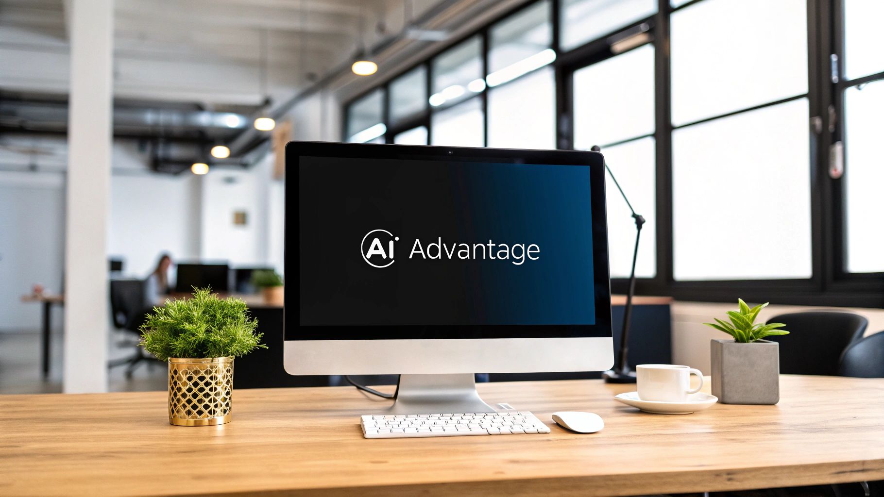 A graphic showing AI-powered technology scaling B2B marketing efforts