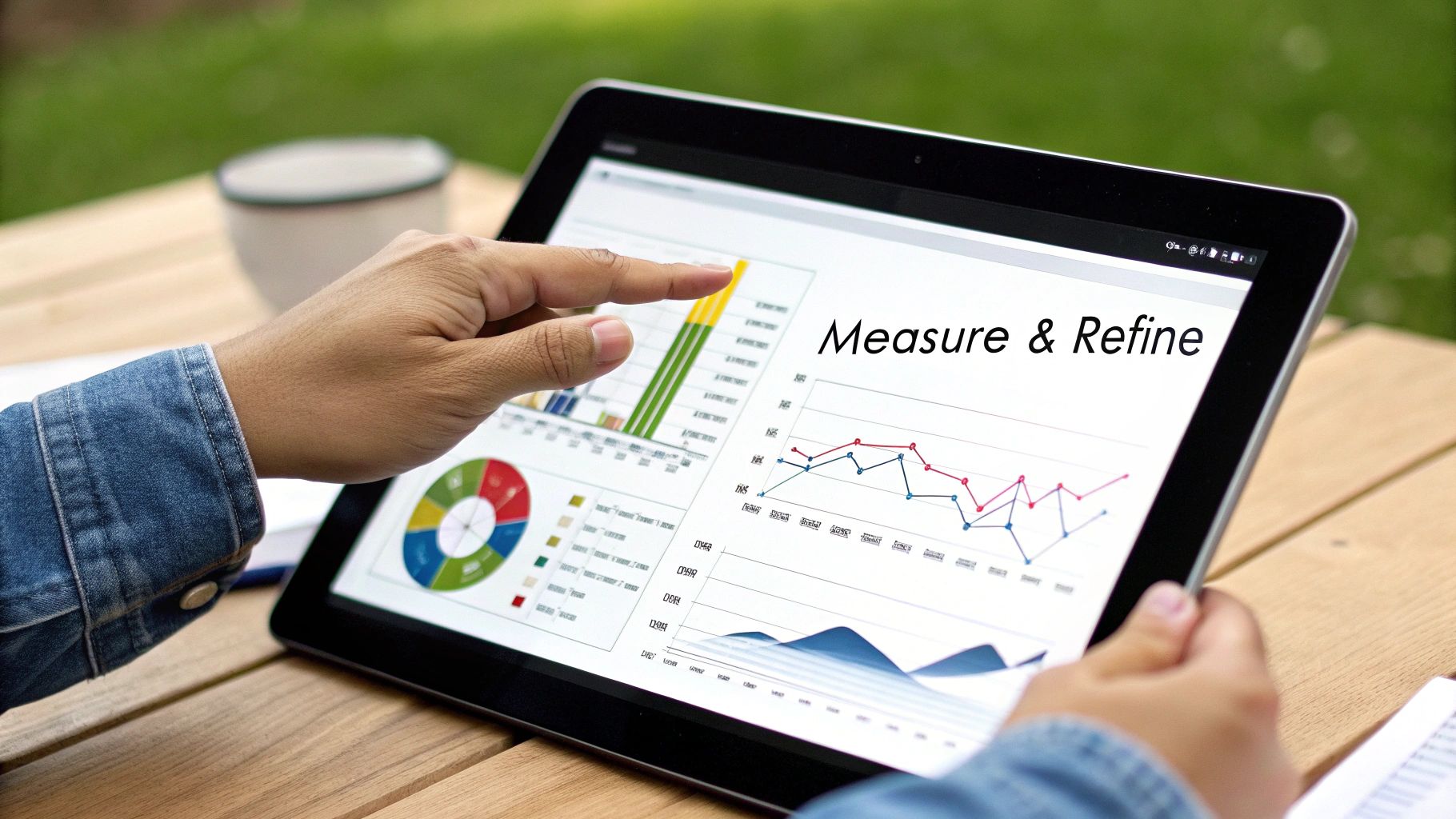 A dashboard showing email marketing analytics like open rates and click-through rates.