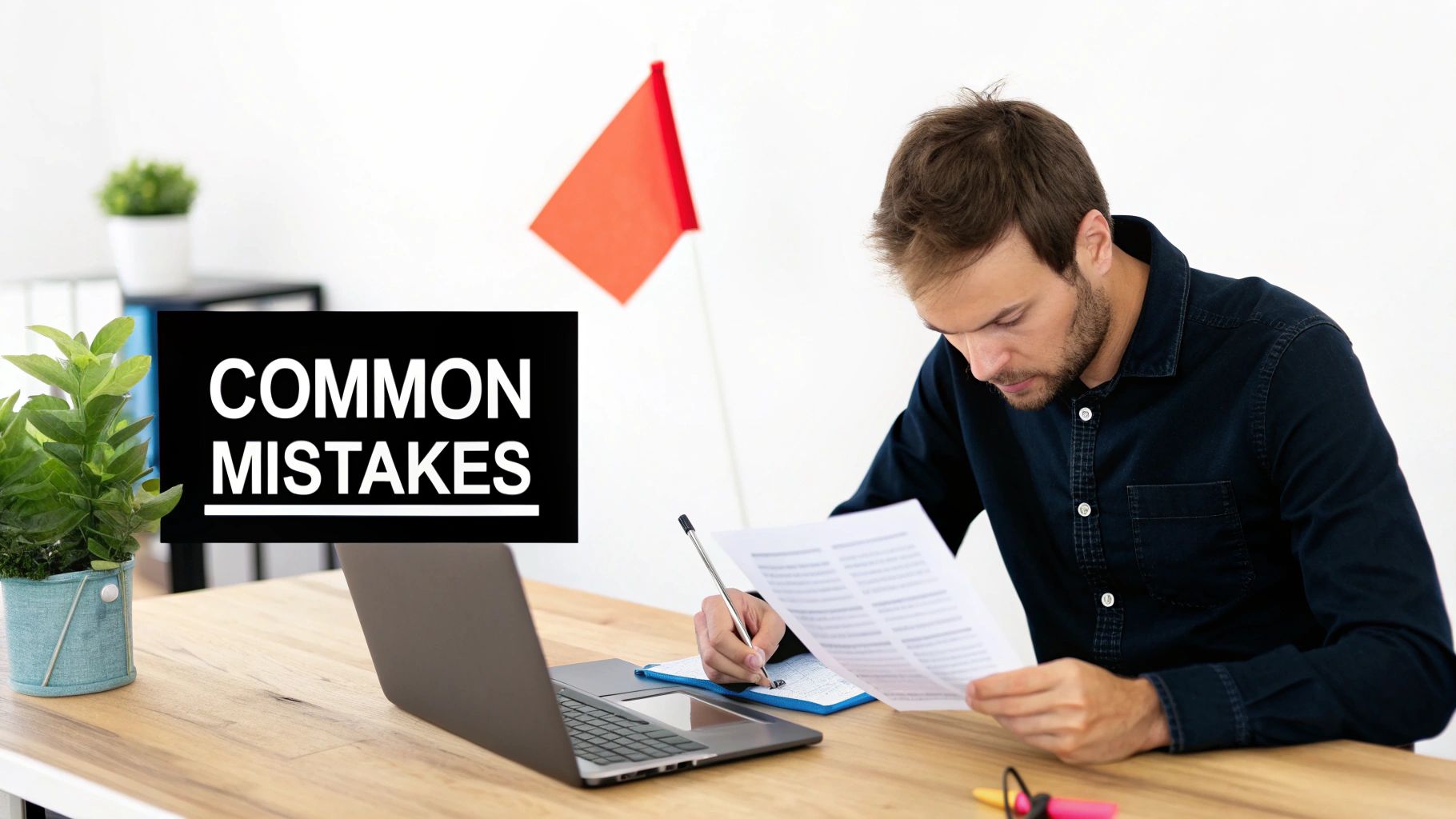 A person looking at a complex chart, representing the challenge of B2B analytics