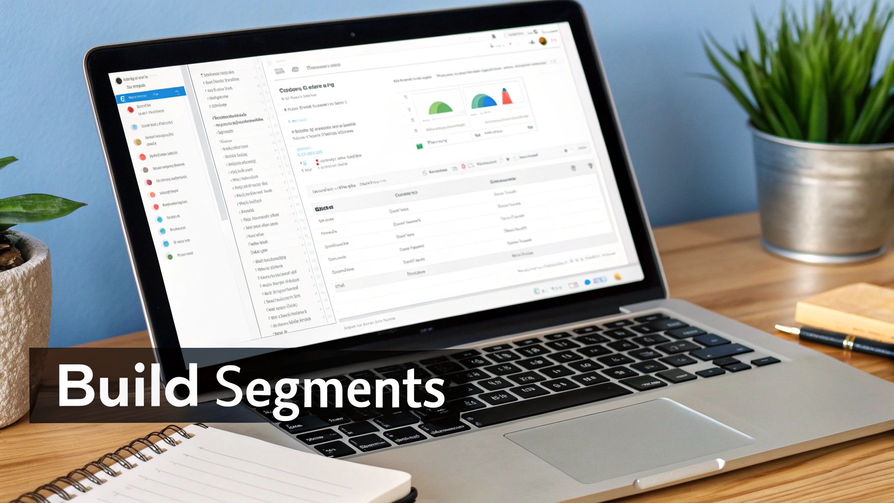 An illustration of email segmentation with different user profiles branching out from a central list.