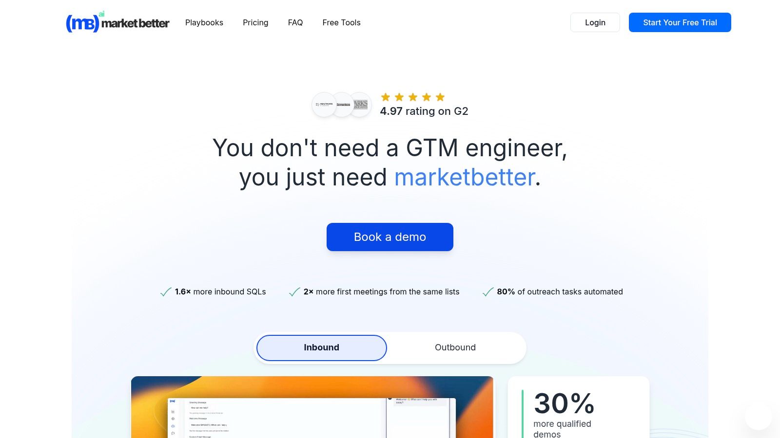 marketbetter.ai platform showing marketing dashboard examples with graphs and charts