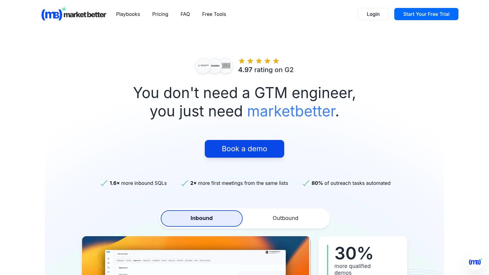 marketbetter.ai platform interface showing analytics and campaign performance