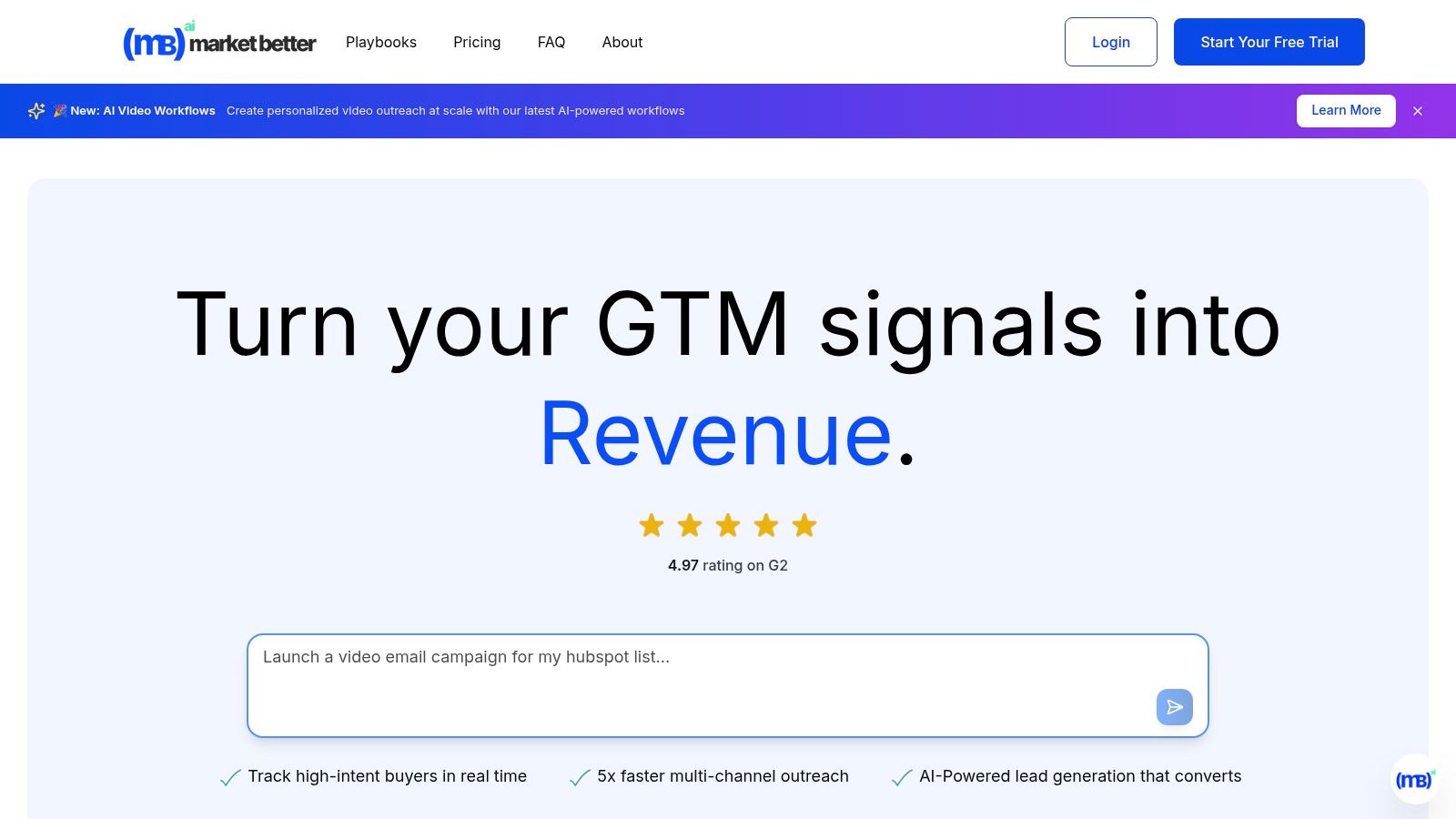 marketbetter.ai interface showing campaign analytics and content creation tools