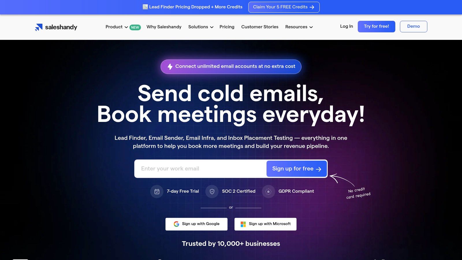 Saleshandy's email outreach dashboard, showcasing sequence performance and analytics.