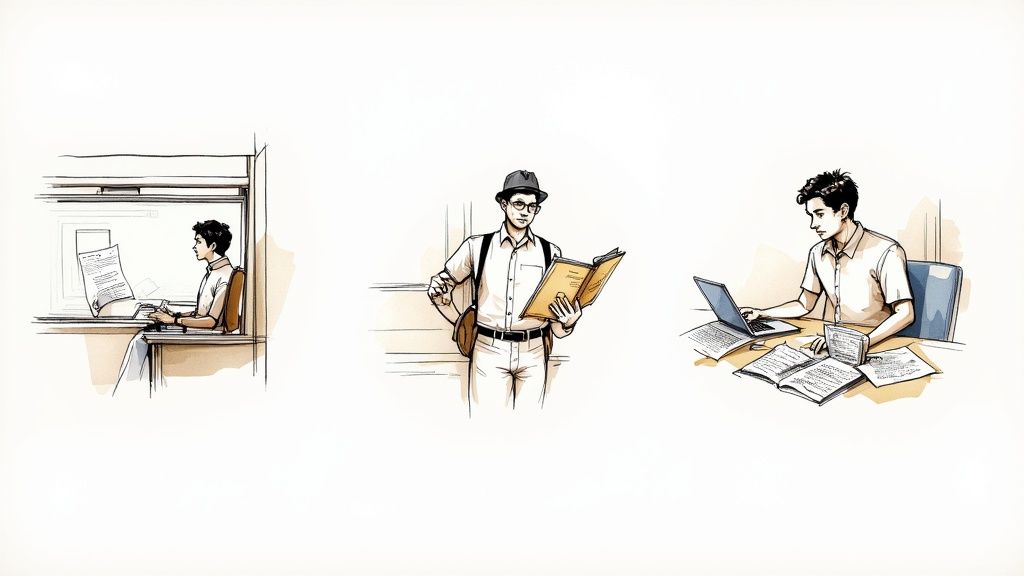 A person working on a laptop in a cozy, well-lit room, representing focused offline work.