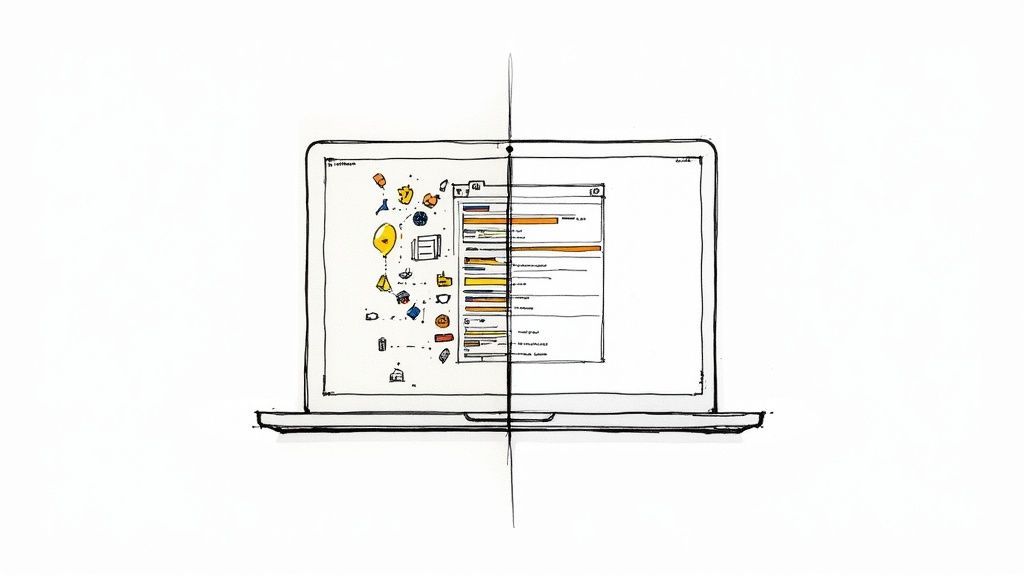 A professional working efficiently at a clean desk with a laptop and plants, symbolizing productivity.