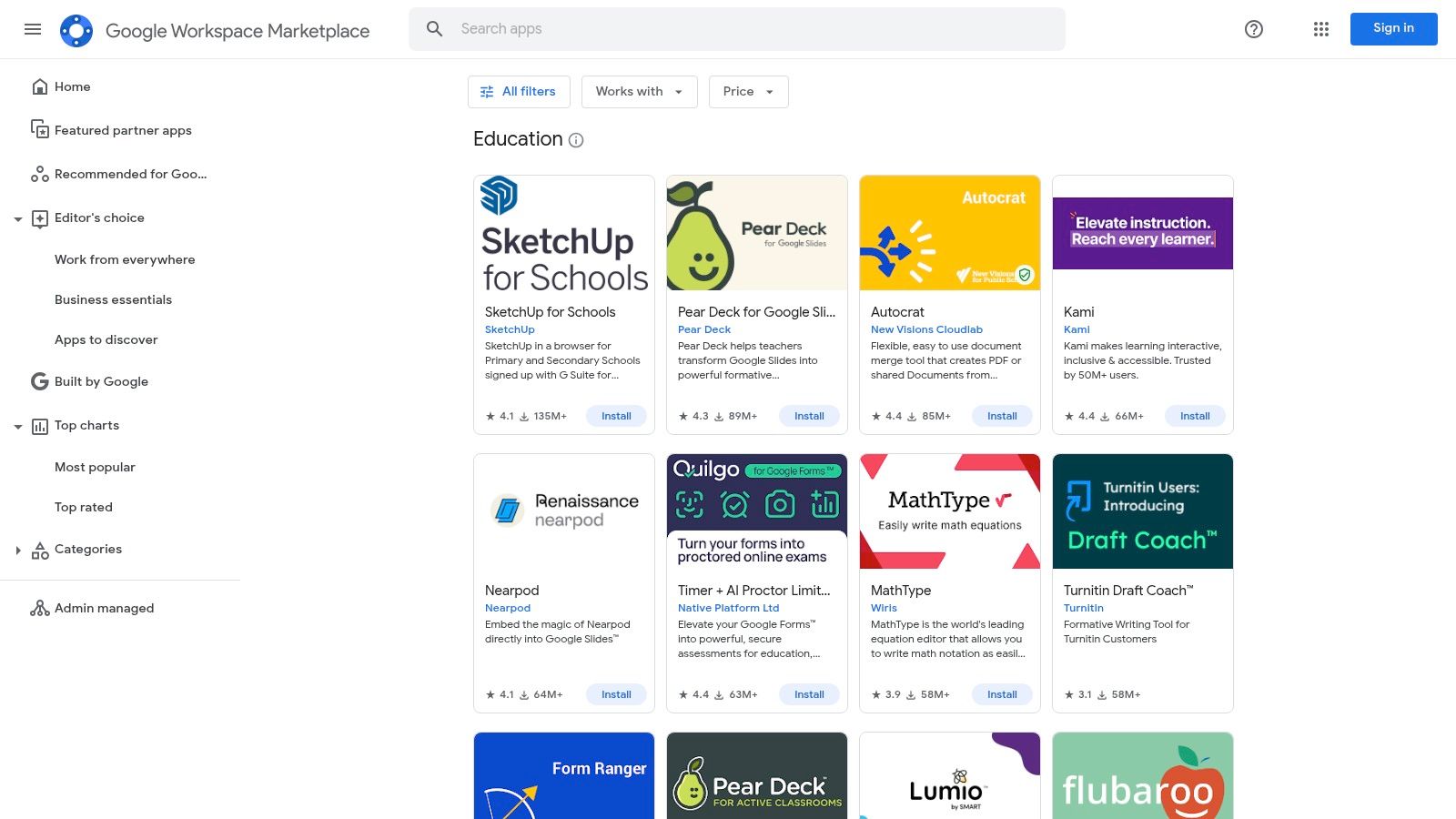 Google Workspace Marketplace – Education