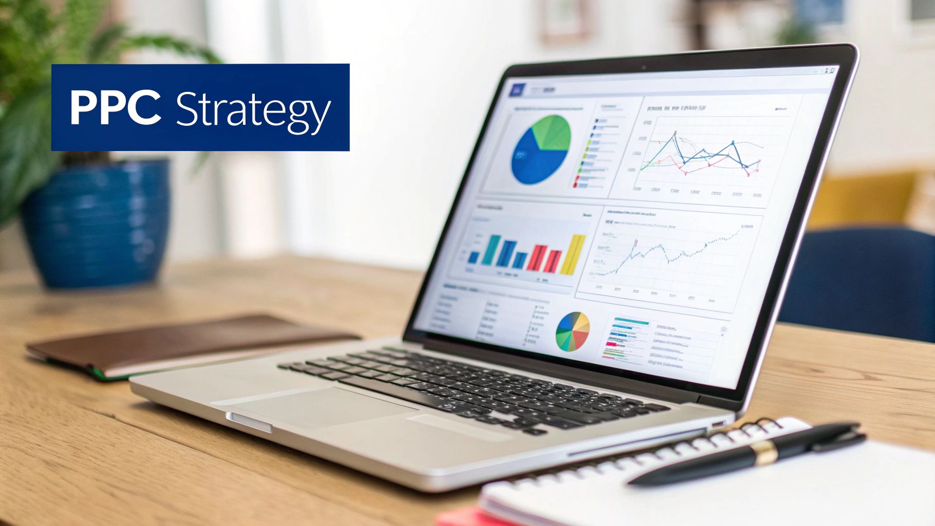 A hand adjusts a control dial, symbolizing the precise use of PPC to tune brand growth.