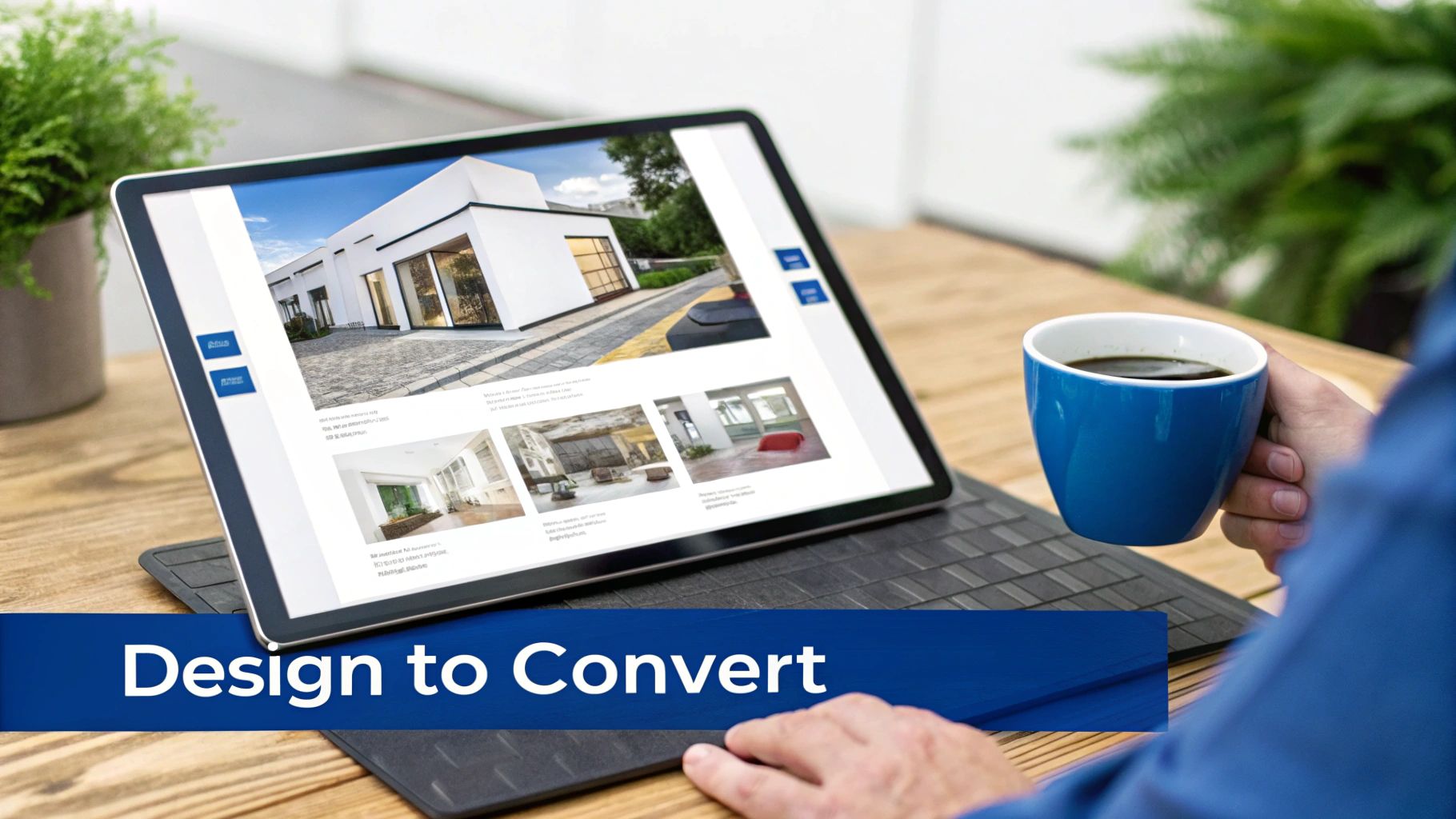 An Amazon storefront on a laptop, showing a well-designed layout with lifestyle imagery and product grids.