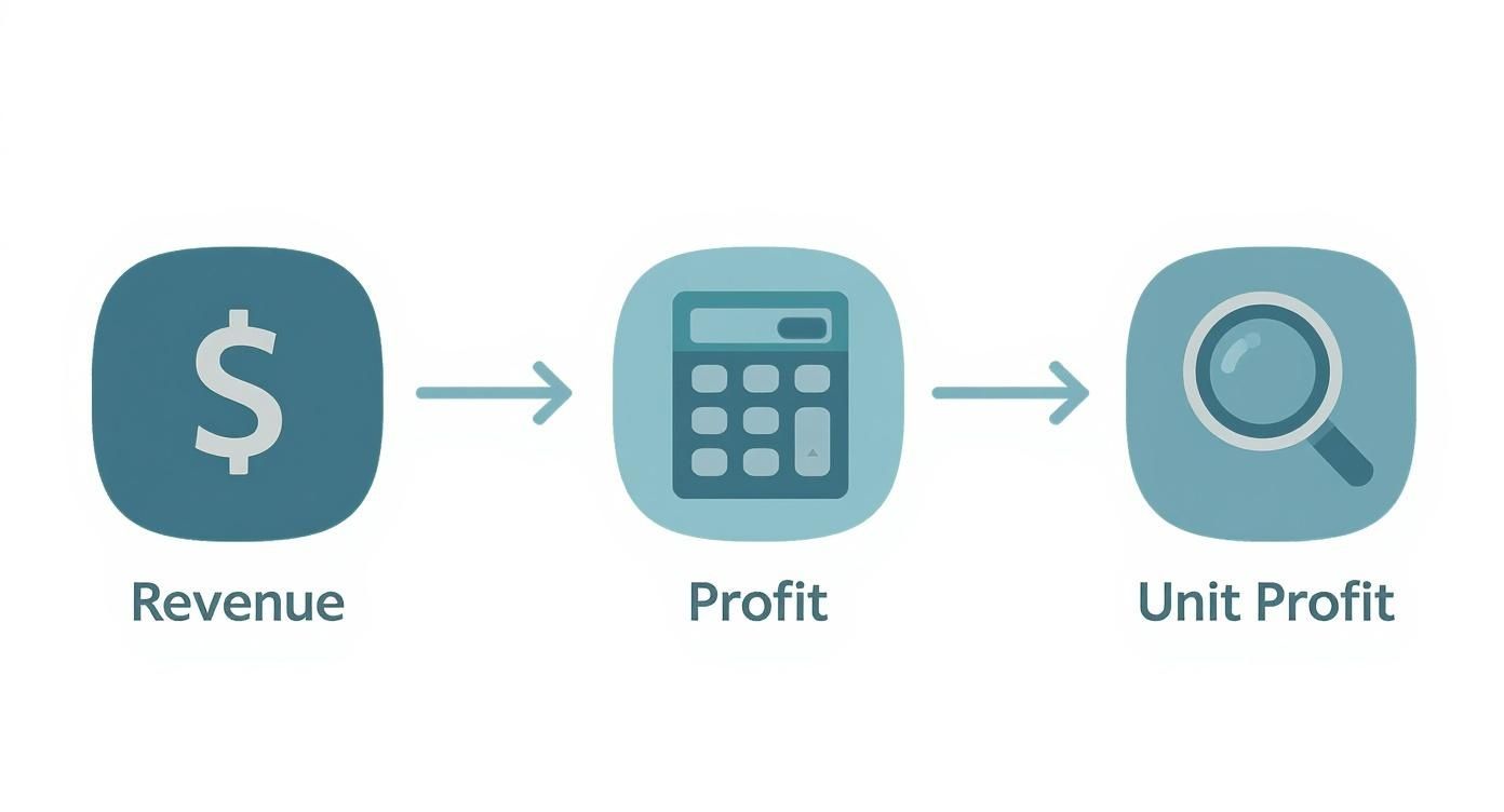 Infographic about how to calculate profit per unit