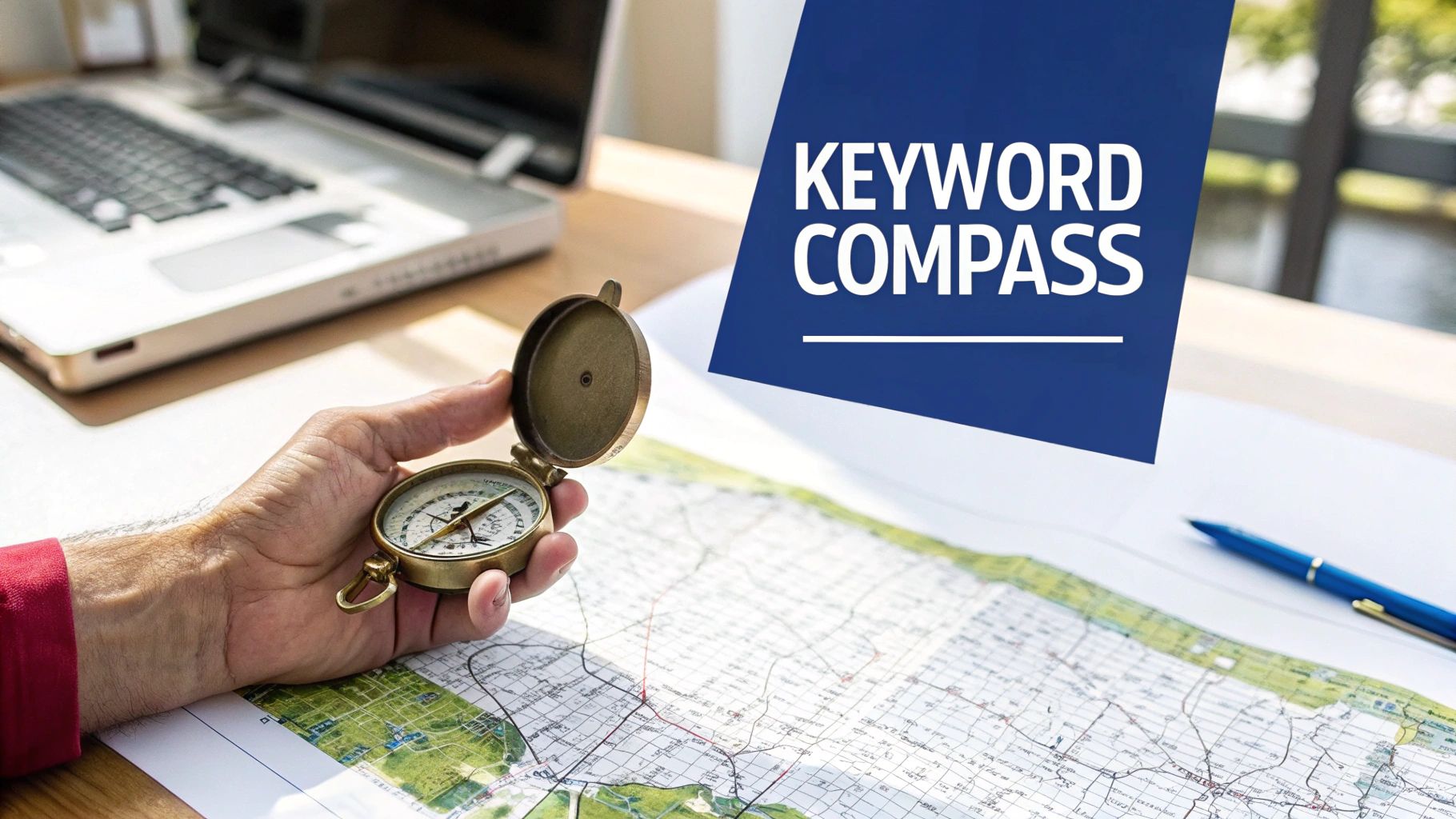 A sleek, modern compass pointing north, symbolizing guidance and direction in a complex environment.