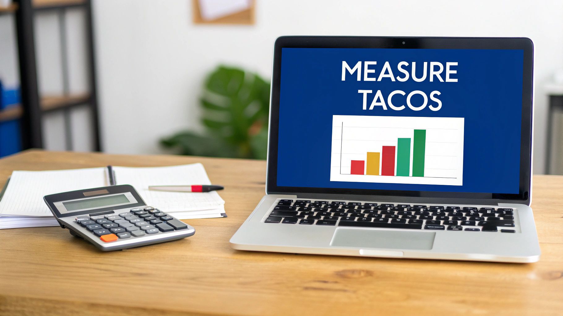 Bar chart showing the relationship between ACoS and TACoS, with TACoS trending down while ACoS temporarily spikes.