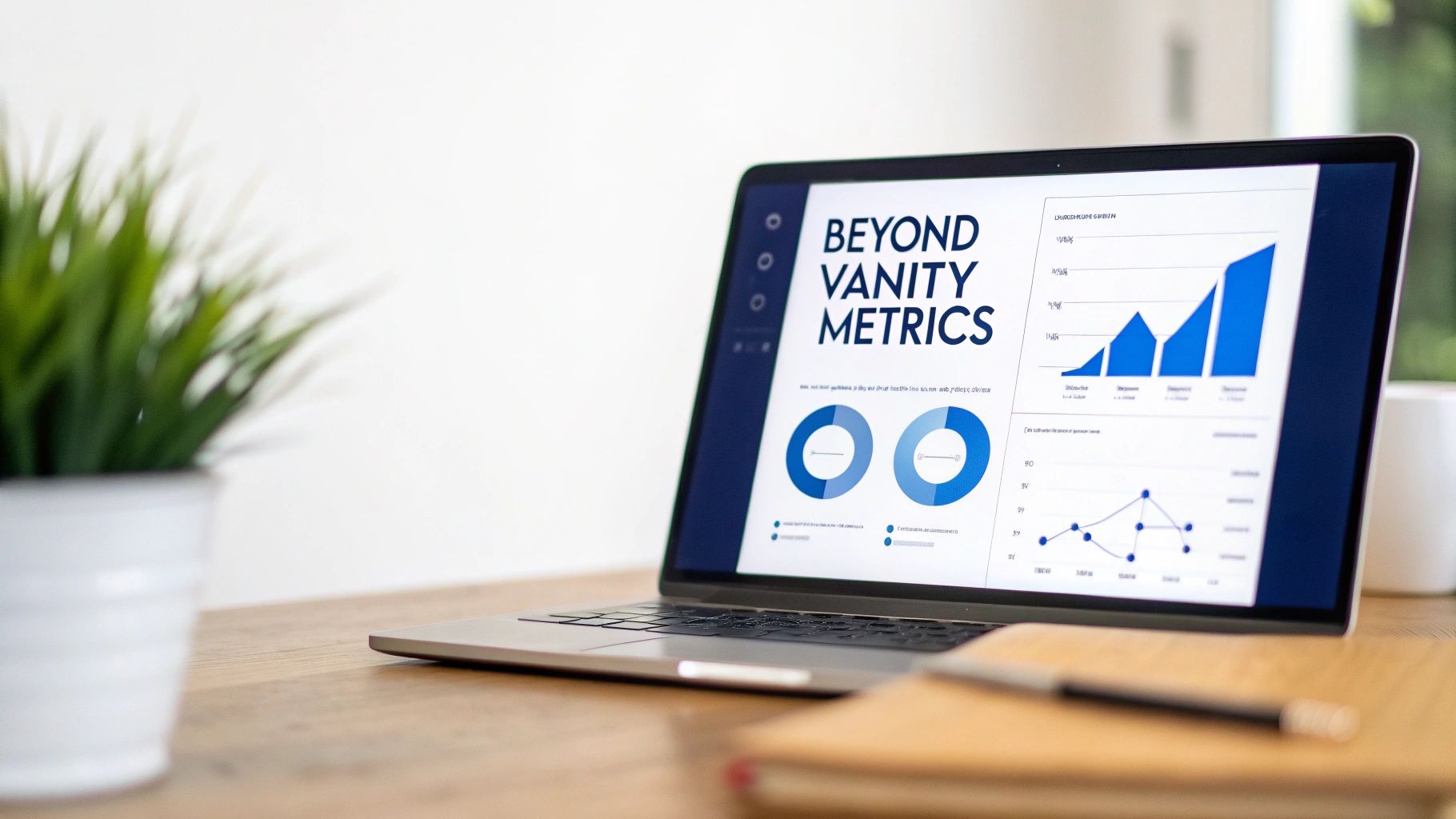 A person analyzing a complex dashboard of business metrics on a computer screen.