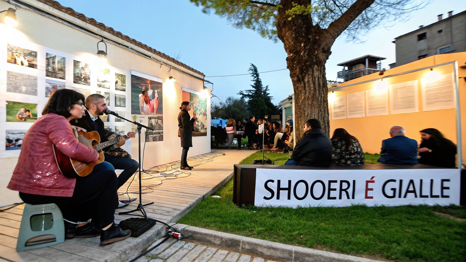 Një rrugë e gjallëruar në Tiranë me njerëz që ecin dhe ndërtesa moderne