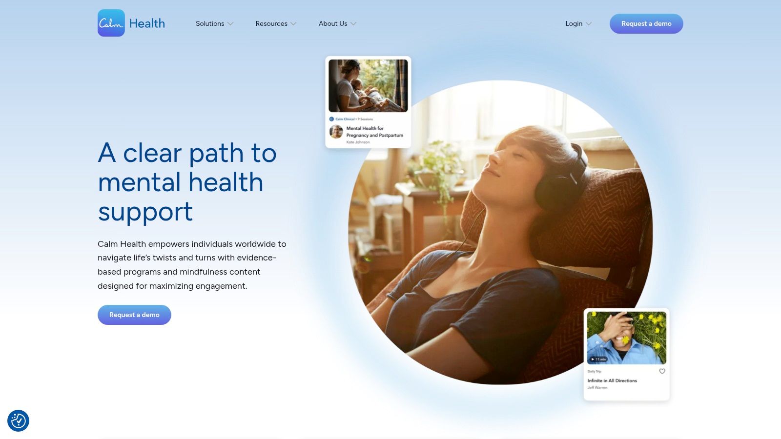 Calm Business dashboard for employee wellness programs