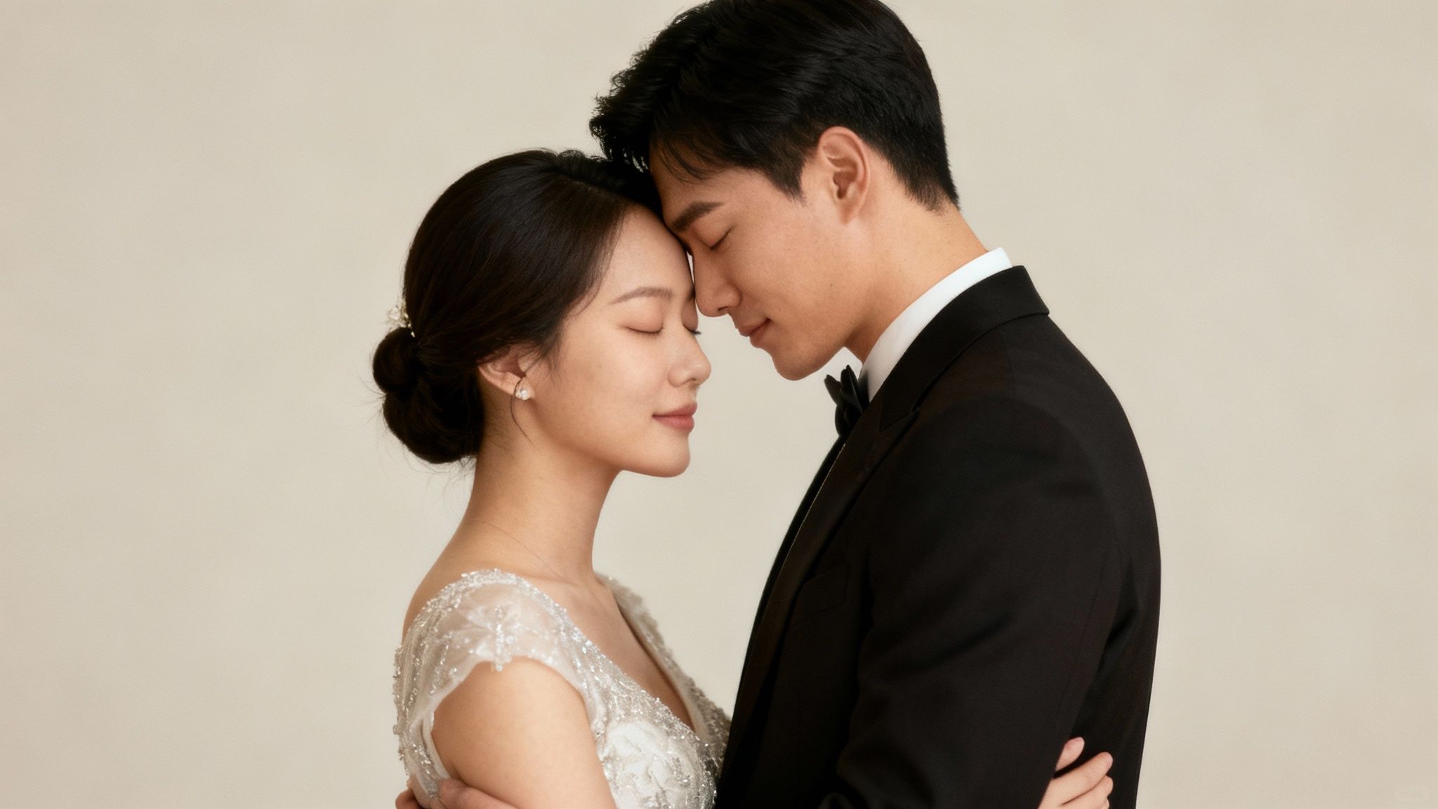 A Guide to Bride and Groom Photography 1 A bride and groom sharing a quiet, intimate moment together outdoors.