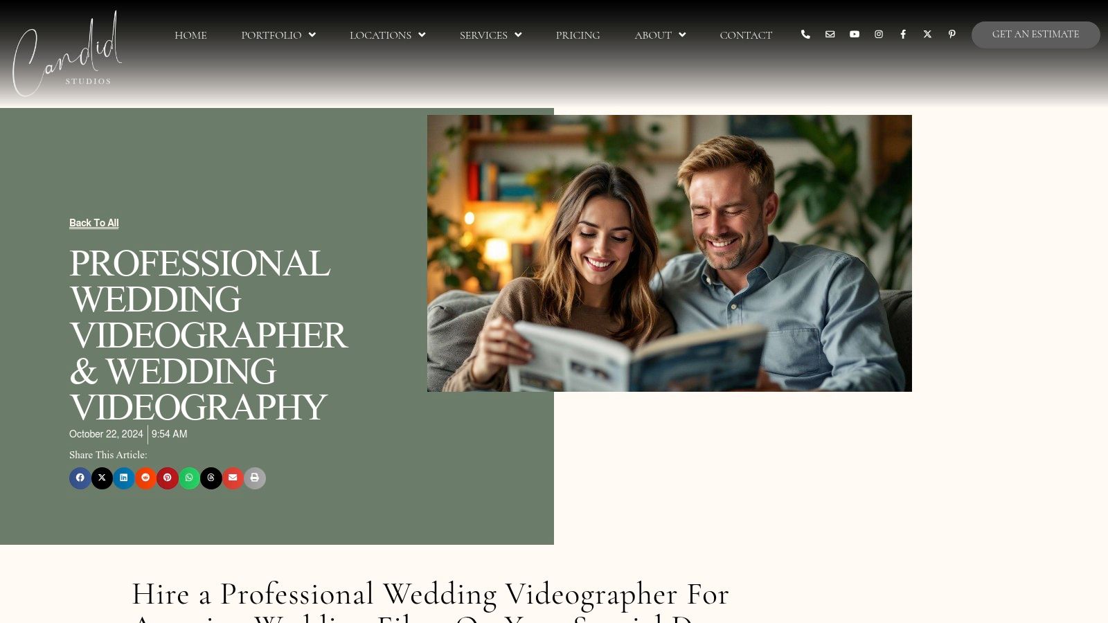Professional Wedding Videographer & Wedding Videography